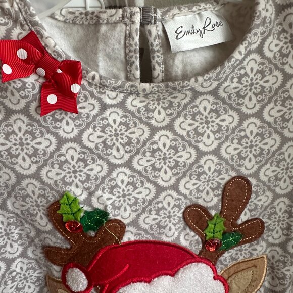 Emily Rose Christmas reindeer matching set with pants, size 8 - Picture 3 of 3
